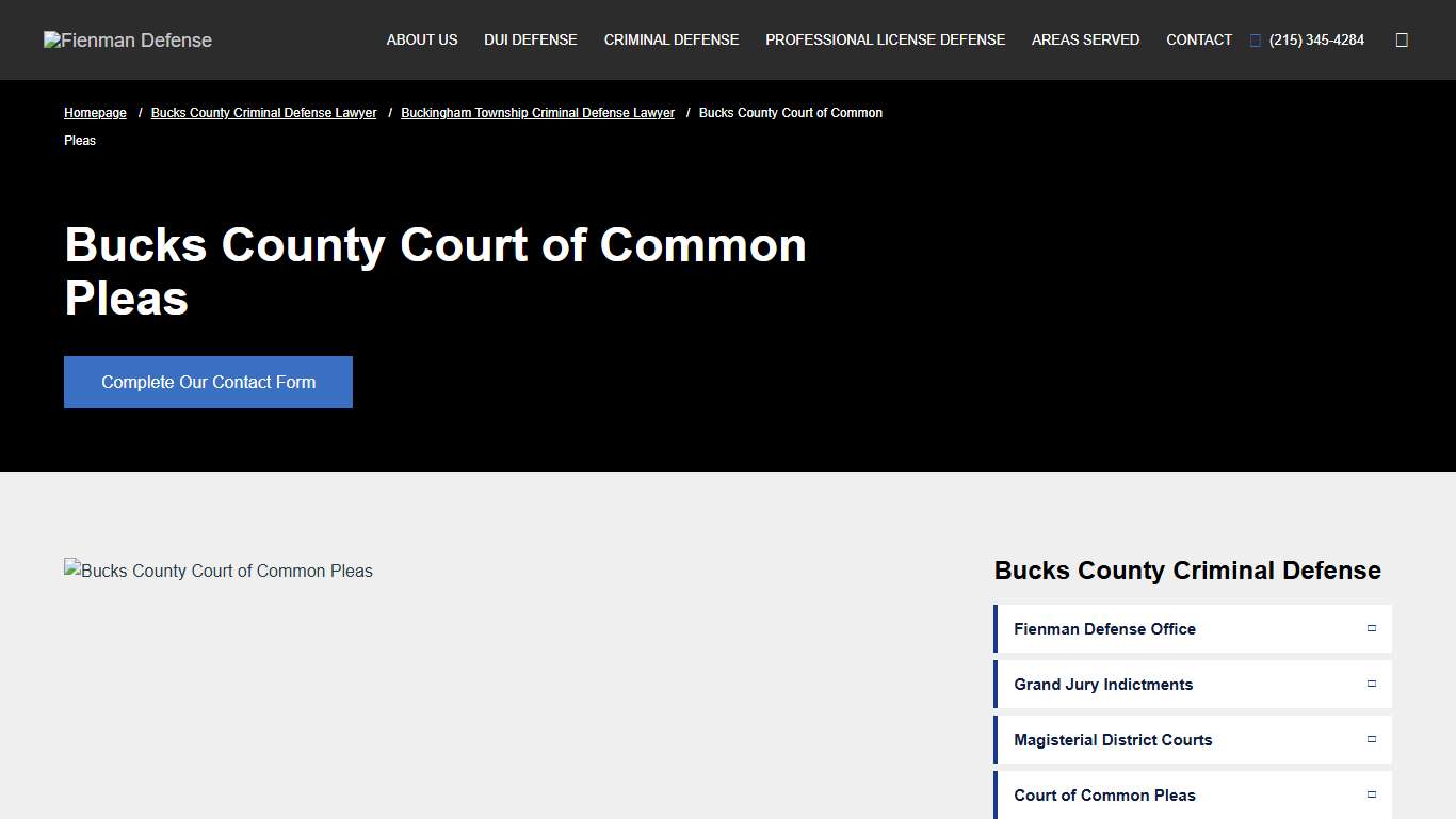 Bucks County Court of Common Pleas | Fienman Defense