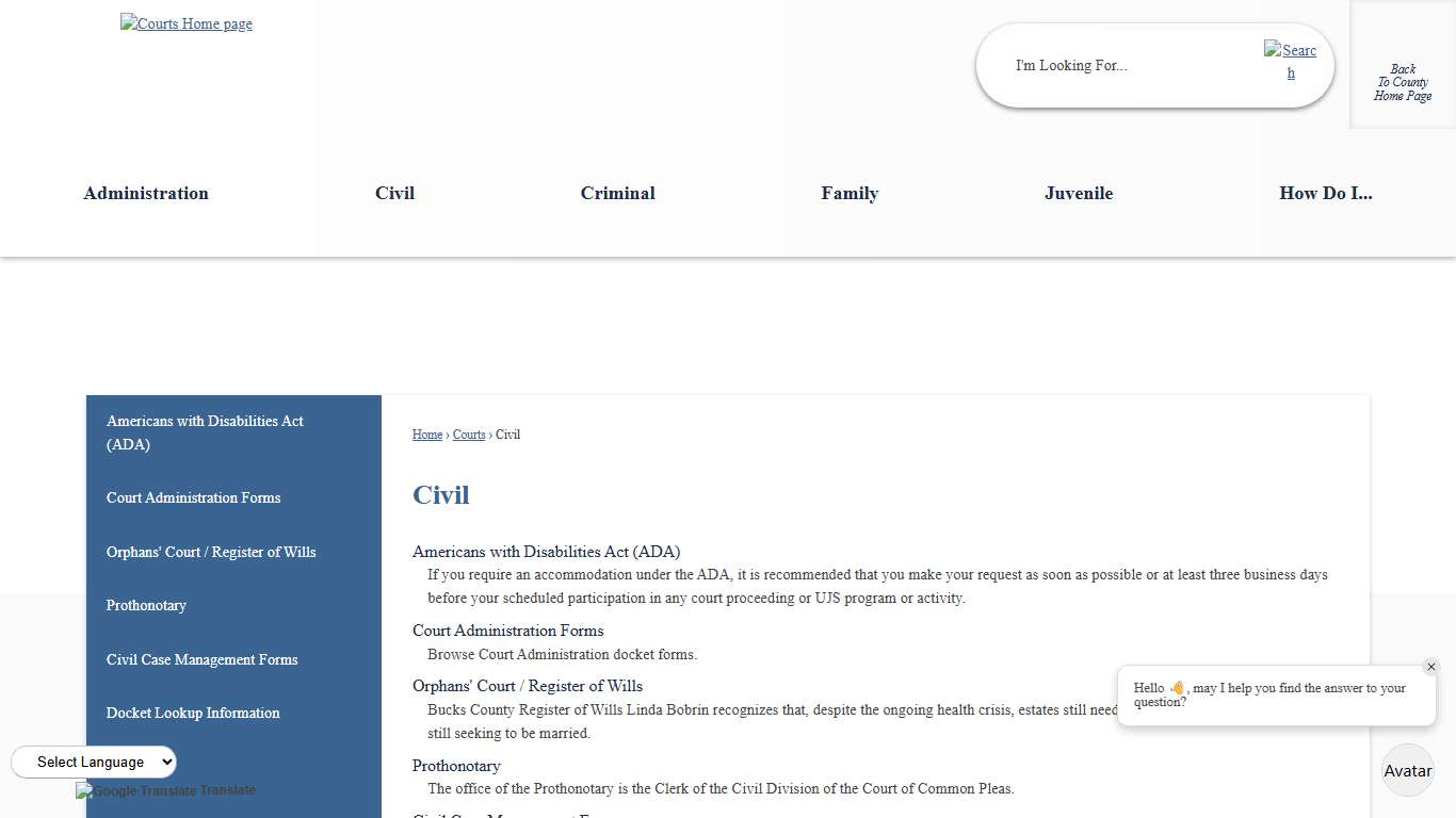 Civil | Bucks County, PA