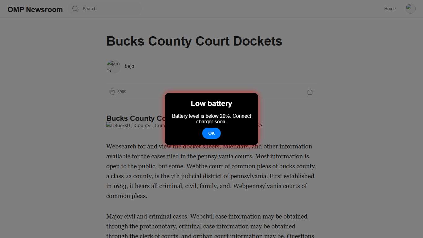 Bucks County Court Dockets